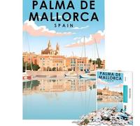 Puzzles for Adults 1000 Pieces Palma De Mallorca Spain Brain Intelligence Challenge Addictive Toys Fun Games Stress Reliever Gifts for Women Men (Size 38x26cm)