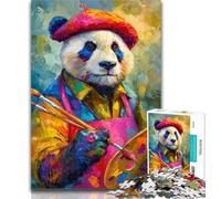 Puzzles for Adults 1000 Pieces Panda Painter Adult Puzzles,Educational Games Home Decoration Suitable for Desktop Decoration 26x38cm