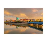 Puzzles for Adults 1000 Pieces Panorama Old Town Warsaw poland Wooden Jigsaw Puzzles Challenging Fun Family Game Gifts Toy for Kids Seniors Party Boys Girls