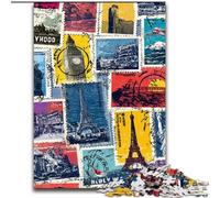Puzzles for Adults 1000 Pieces Paris Collage, Challenging Game And Family Play with Fully Interlocking Randomly Shaped Pieces (Size 50x75cm)