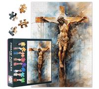 Puzzles for Adults 1000 Pieces, Passion Sunday Jigsaw Puzzles, Jesus Crucified on the Cross Adult Puzzle for Adults, Educational Fun Games or Toys for Elders Friends 20X27 INCH