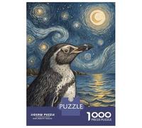 Puzzles for Adults 1000 Pieces Penguin Under Starry Night Sky Jigsaws for Adults Brain Teaser Game Pattern Assembly Challenging Game Gifts 38x26cm/1000pcs