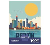 Puzzles for Adults 1000 Pieces Perth Australia Jigsaws for Adults Brain Teaser Game Analysis And Logic Unique Birthday And Xmas Gifts 52x38cm/1000pcs