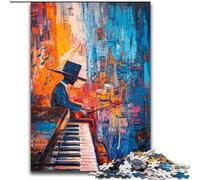 Puzzles for Adults 1000 Pieces Piano Playing Oil Painting, Suitable for Ages 14 And Up Home Educational Games DIY Toys Artwork Gift (Size 26x38cm)