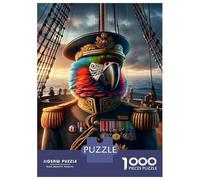 Puzzles for Adults 1000 Pieces Pirate Parrot Captain Uniform Adult Jigsaw Puzzle Hands-on Game Staycation Kill Time Challenging Game Gifts 52x38cm/1000pcs