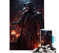 Puzzles for Adults 1000 Pieces Plague Doctor with Lanterns for Educational Game Challenge Toy Hands-on Game Stress Reliever Funny Gifts (Size 38x52cm)