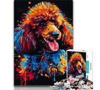 Puzzles for Adults 1000 Pieces Poodle DJ Neon Adult Jigsaw,Educational Games Wall Decoration Unique Birthday And Xmas Gifts 26x38cm