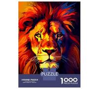 Puzzles for Adults 1000 Pieces Powerful Lion Pixel Art Jigsaws for Adults Brain Teaser Game Analysis And Logic Unique Birthday And Xmas Gifts 70x50cm/1000pcs