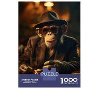 Puzzles for Adults 1000 Pieces Primate Poker Puzzles for Adults Brain Teaser Game Home Decoration Fun Activities at Home 70x50cm/1000pcs