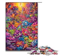 Puzzles for Adults 1000 Pieces Psychedelic Colourful Monsters Impossible Puzzle Family Game Stress Reliever Difficult Challenge 1000 PCS