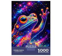 Puzzles for Adults 1000 Pieces Psychedelic Frog in Cosmic Galaxy Adult Jigsaw Puzzle Hands-on Game Staycation Kill Time Challenging Game Gifts 52x38cm/1000pcs