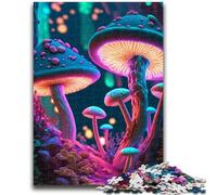 Puzzles for Adults 1000 Pieces Psychedelic Mushrooms for Age 14+ Quiz Game Fun at Home Activities, Birthday Present,Travel Gifts 50x75cm
