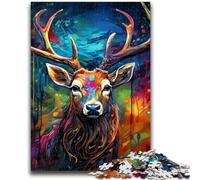 Puzzles for Adults 1000 Pieces Psychedelic Reindeer Puzzles for Teenagers,Fun Present & Activity for Home,Toy for Rainy Days (26x38cm)