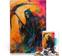 puzzles for adults 1000 pieces Psychodelic Grim Reaper Lernspiele DIY Spielzeug Wunschliste mit dem Weihnachtsmann75x50cm