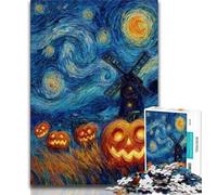 Puzzles for Adults 1000 Pieces Pumpkins Under The Night Sky Adult Jigsaw,Staycation Kill Time with Fully Interlocking Randomly Shaped Pieces (size 75x50cm)