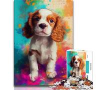 Puzzles for Adults 1000 Pieces Puppy Oil Painting Adult Jigsaw,Educational Games Wall Decoration Unique Birthday And Xmas Gifts 26x38cm