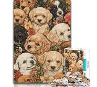 Puzzles for Adults 1000 Pieces Puppy World 1000 Piece Jigsaw,Staycation Kill Time with Matching Poster And Trivia Sheet 26x38cm