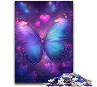 Puzzles for Adults 1000 Pieces Purple Butterfly Puzzles for Teenagers,Stress Reliever Staycation Kill Time Enhance Love between Couples (38x26cm)
