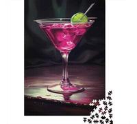 Puzzles for Adults 1000 Pieces Purple Martini Cocktail with Lime Jigsaw for Adults Anti-Stress Toys Staycation Kill Time Christmas Birthday Gifts 70x50cm/1000pcs
