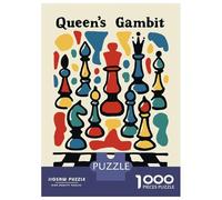 Puzzles for Adults 1000 Pieces Queens Gambit Chess Art Jigsaw for Adults Brain Teaser Game Analysis And Logic Fun Activities at Home 70x50cm/1000pcs