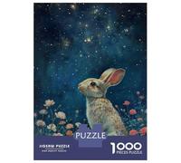 Puzzles for Adults 1000 Pieces Rabbit Gazing at Stars Jigsaws for Adults Brain Teaser Game Analysis And Logic Unique Birthday And Xmas Gifts 52x38cm/1000pcs