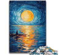 Puzzles for Adults 1000 Pieces Rabbit Under The Moon for Age 14+ Quiz Game Fun at Home Activities, Birthday Present,Travel Gifts 50x75cm