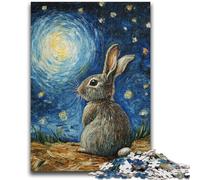 Puzzles for Adults 1000 Pieces Rabbit Under The Night Sky Toys Educational Games Stress Relieving Parent-child Interaction for Ages 14+ 50x75cm