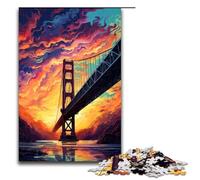 Puzzles for Adults 1000 Pieces Rainbow Bridge by of Thick Coloured Clour Impossible Puzzle Family Game Stress Reliever Difficult Challenge 75x50cm