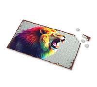 Puzzles For Adults 1000 Pieces Rainbow Roar: The Colorful Lion'S Majesty Picture Puzzle Puzzle Easter Gifts For Toddlers(1000PCS)