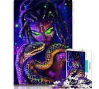 Puzzles for Adults 1000 Pieces Rainbow Snake Woman Adult Jigsaw,Staycation Kill Time with Fully Interlocking Randomly Shaped Pieces (size 75x50cm)