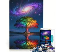 Puzzles for Adults 1000 Pieces Rainbow Tree Galaxy Reflection Educational Toy Staycation Kill Time Birthday Present Gifts 38x26cm
