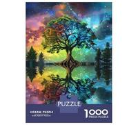 Puzzles for Adults 1000 Pieces Rainbow Tree Reflection Art Print Adult Jigsaw Puzzle Hands-on Game Staycation Kill Time Challenging Game Gifts 38x26cm/1000pcs