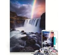 Puzzles for Adults 1000 Pieces Rainbow Waterfall Educational Toy Staycation Kill Time Birthday Present Gifts 50x75cm