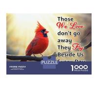 Puzzles for Adults 1000 Pieces Red Cardinal & Memorial Sympathy Quote Jigsaws for Adults Brain Teaser Game Pattern Assembly Challenging Game Gifts 70x50cm/1000pcs