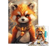 Puzzles for Adults 1000 Pieces Red Panda with Golden Accents Family Games for Educational Game Challenge Toy Gifts for Women Men Wall Decoration (size 38x26cm)