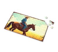 Puzzles For Adults 1000 Pieces Riding Into The Sunset: A Western Adventure Picture Puzzle Puzzle Board Puzzles For Toddlers 2-4(500PCS)