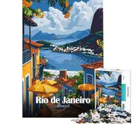 Puzzles for Adults 1000 Pieces Rio De Janeiro, Brazil Travel Poster Brain Intelligence Challenge Addictive Toys Practical Game Difficult Hard Gifts Birthday (size 38x52cm)