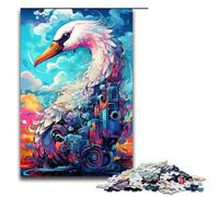 Puzzles for Adults 1000 Pieces Robot Swan by SplattersLots of Thick Coloured Clouds Impossible Puzzle Family Game Stress Reliever Difficult Challenge 1000 PCS