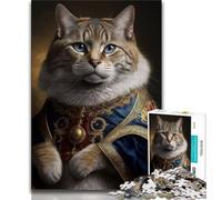 Puzzles for Adults 1000 Pieces Royal Cat 1000 Piece Puzzle,Educational Games Home Decoration Suitable for Desktop Decoration 75x50cm