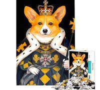 Puzzles for Adults 1000 Pieces Royal Corgi Impossible Game for Educational Game Challenge Toy Gifts Birthday Improve Memory (Size 75x50cm)