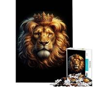 Puzzles for Adults 1000 Pieces Royal Lion for Educational Game Challenge Toy Hands-on Game Stress Reliever Funny Gifts (Size 50x75cm)