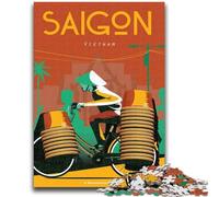 Puzzles for Adults 1000 Pieces Saigon Vietnam Poster 1000 Pieces for Teenagers,Stress Reliever Staycation Kill Time Parent-child Interaction (26x38cm)