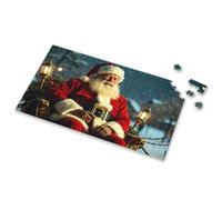 Puzzles For Adults 1000 Pieces Santa Claus Sitting On His Sleigh In Winter Scenery Picture Puzzle Jigsaw Puzzles 1000 Pieces Puzzle(500PCS)