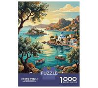 Puzzles for Adults 1000 Pieces Sappho Lake Greece Landscape Painting Jigsaw for Adults Brain Teaser Game Wall Decoration Christmas Birthday Gifts 52x38cm/1000pcs