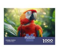 Puzzles for Adults 1000 Pieces Scarlet Macaw Portrait in Lush Jungle Jigsaw Puzzle Brain Teaser Game But Fun And Humorous Christmas Birthday Gifts 70x50cm/1000pcs