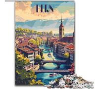 Puzzles for Adults 1000 Pieces Serene Bern Cityscape, for Age 14 Years And over Home Decor As A Gift for The Whole Family And Friends 26x38cm