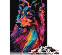 Puzzles For Adults 1000 Pieces Shetland Sheepdog Puzzle Wooden Jigsaw Puzzle For Adults, Teens And Challenge Toy 1000pcs (75x50cm)