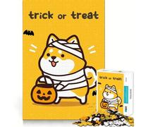 Puzzles for Adults 1000 Pieces Shiba Inu Mummy Trick Or Treat Exact Edge Art Creative Skill Toy Cozy Time Game Christmas Art Piece (50x75cm)