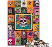 Puzzles for Adults 1000 Pieces Skull Collage Educational Games Educational Game for Birthday, Chrismas for And Age 14 26x38cm