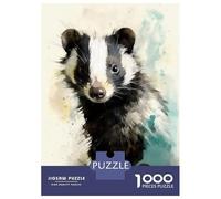 Puzzles for Adults 1000 Pieces Skunk Beauty Watercolor Puzzles for Adults Brain Teaser Game Home Decoration Fun Activities at Home 38x26cm/1000pcs
